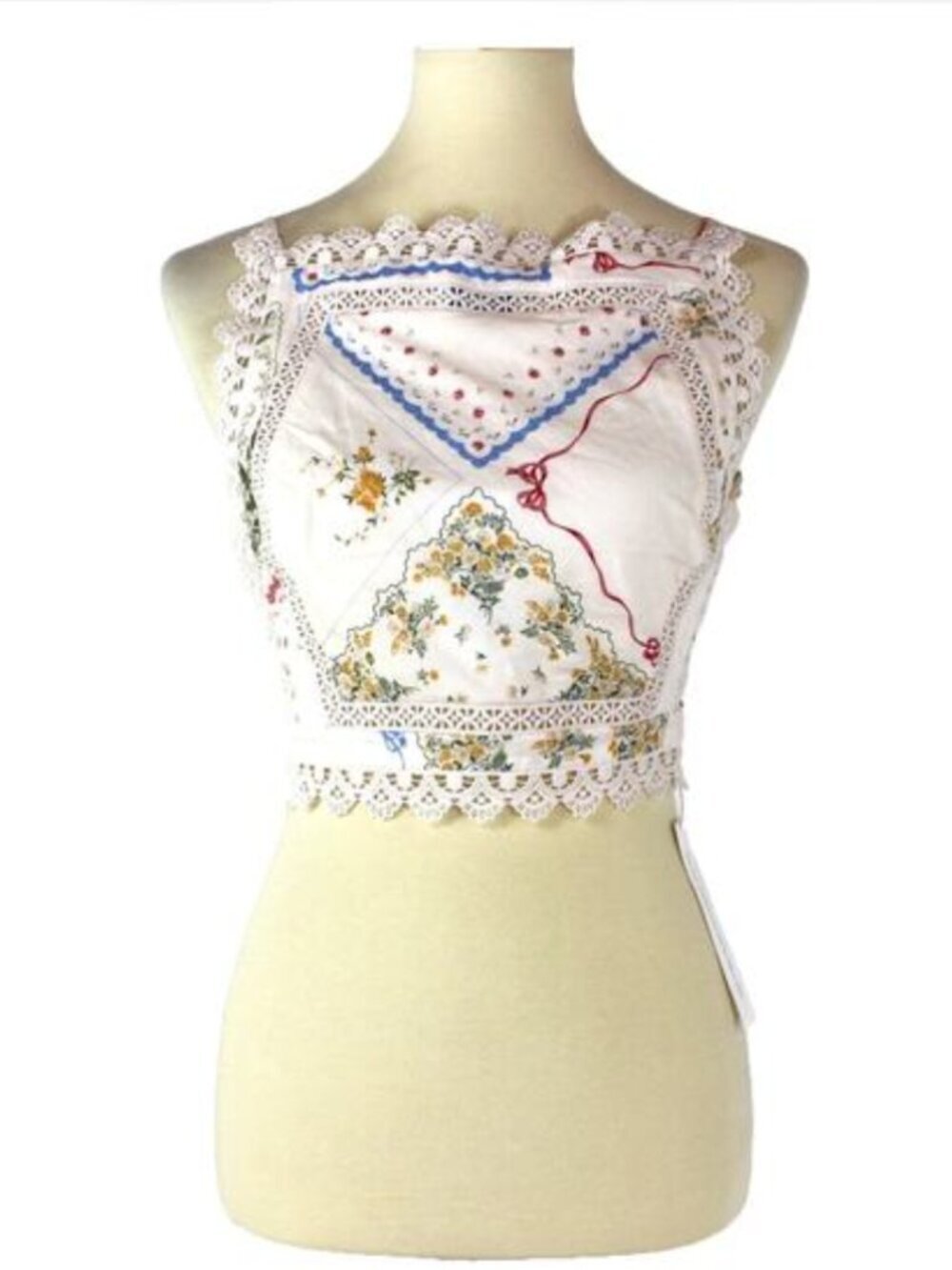 Reformation Floral Top Crochet Lace Size XL Glam Indie Boho Euro Summer Resort - Picture 2 of 10
